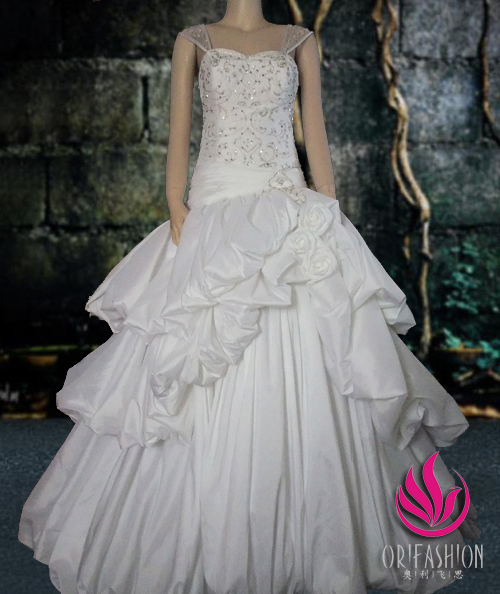 Handmade Real Custom Made Classic Wedding Dress RC030